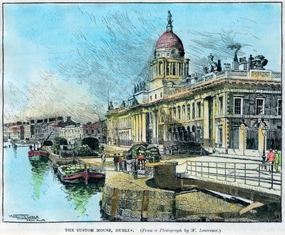 The Custom House, Dublin, Irland, c1890. af Warwick Goble