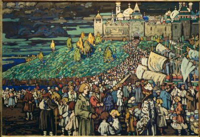 Købmændenes ankomst af Wassily Kandinsky