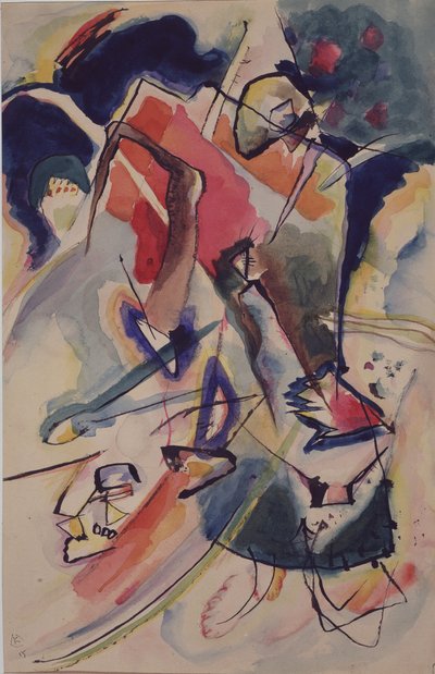 Komposition med kvindefigur, 1915 af Wassily Kandinsky