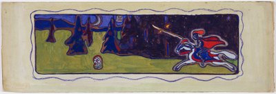 Twilight, verso: skitse af et par af Wassily Kandinsky