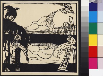 Deux oiseaux - To fugle (Zwei Voegel), af Kandinsky, Wassily Vasilyevich (1866-1944). Træsnit af Wassily Kandinsky