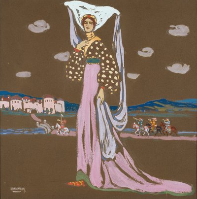 Natten (spadserende dame) af Wassily Kandinsky