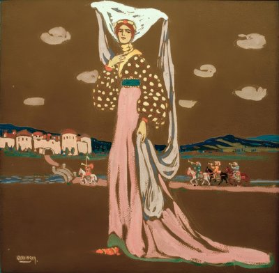 Natten (vandrende dame) af Wassily Kandinsky