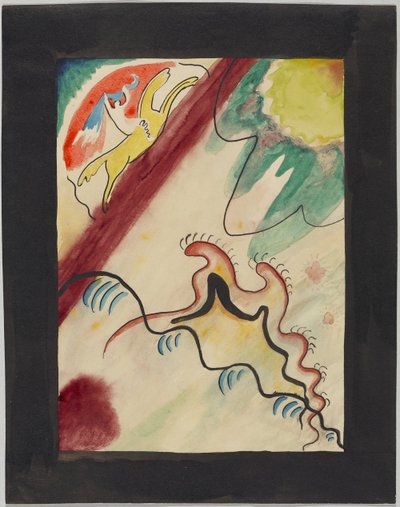 Udkast til forsiden af ​​almanakken "Der Blaue Reiter" af Wassily Kandinsky