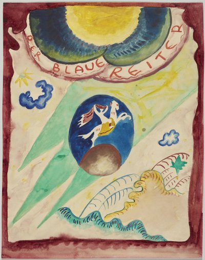 Udkast til forsiden af ​​almanakken "Der Blaue Reiter" af Wassily Kandinsky