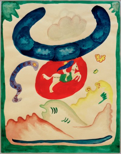 Design til forsiden af almanakken Der Blaue Reiter af Wassily Kandinsky