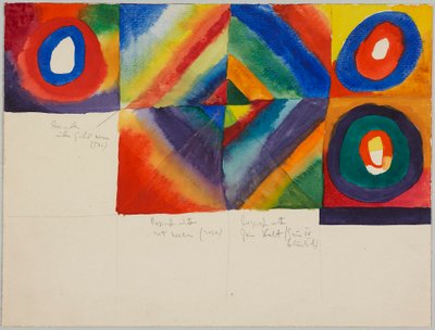 Farvestudier med information om maleteknikken af Wassily Kandinsky