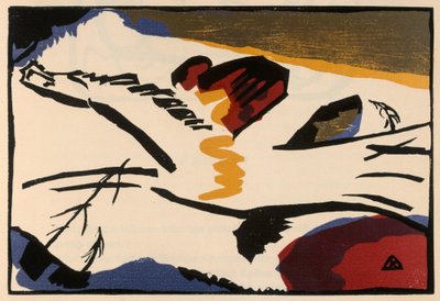 Holzschnitt zu dem Gemälde "Lyrisches" (Blatt 9 aus: "Klänge") af Wassily Kandinsky