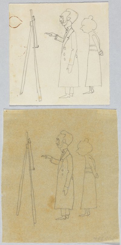 Kandinsky og Münter foran staffeliet af Wassily Kandinsky