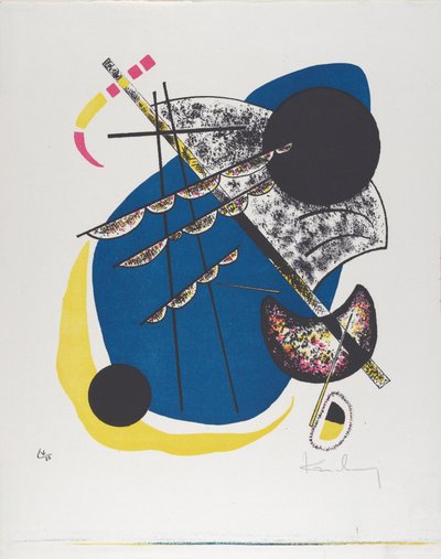 Kleine Welten II (Små verdener II), 1922 (litografi trykt i sort, rød, blå, gul) af Wassily Kandinsky
