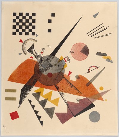 Komposition mit Schachbrett Orange, 1923 af Wassily Kandinsky