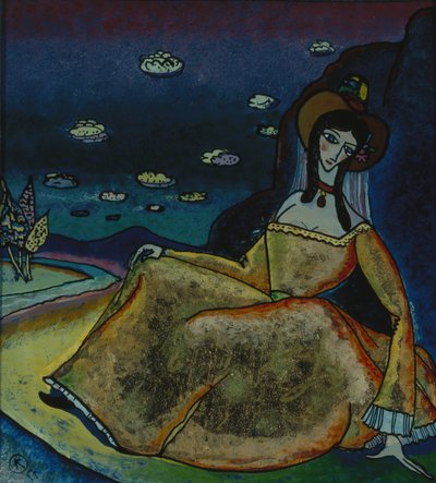 Dame i guldkjole, 1917 af Wassily Kandinsky