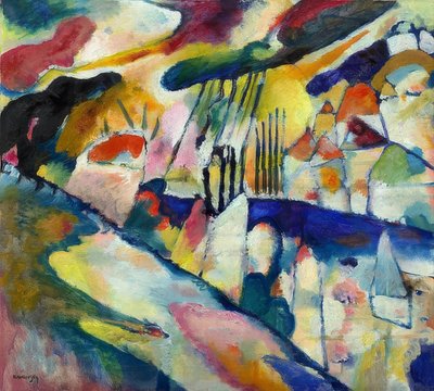 Landskab med regn. 1913 af Wassily Kandinsky