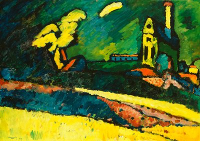 Murnau - Landskab med Kirke I af Wassily Kandinsky