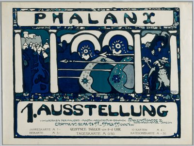 Plakat til den første udstilling af Phalanx af Wassily Kandinsky