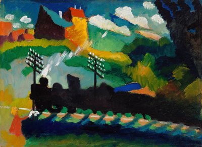 Jernbane nær Murnau, 1909. af Wassily Kandinsky