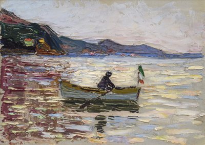 Rapallo. Båd på havet, 1906 af Wassily Kandinsky