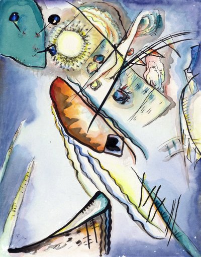""Uden titel"" Akvarel af Vassily Kandinsky (eller Wassily Kandinsky eller Kandinskyj af Wassily Kandinsky