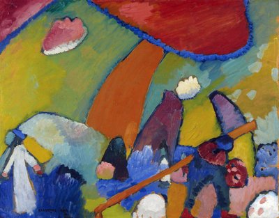 ""Strandscene"" Maleri af Vassily Kandinsky (eller Wassily Kandinski eller Kandinskij af Wassily Kandinsky