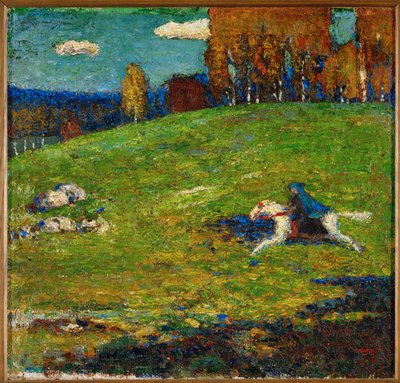 Den blå rytter (olie på lærred) af Wassily Kandinsky