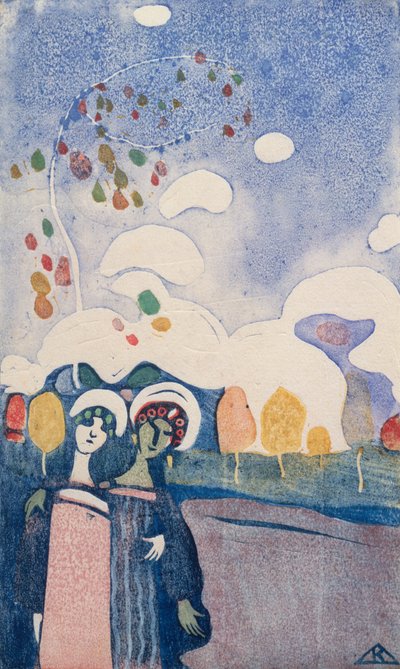 To piger af Wassily Kandinsky