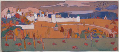 Muret by i efterårslandskab af Wassily Kandinsky