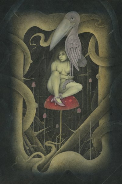 EN FUGL I HÅNDEN, 2007 (blandede medier) af Wayne Anderson