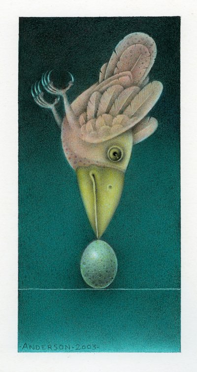Balancing Bird, 2003 (blandede medier på kunstplade) af Wayne Anderson
