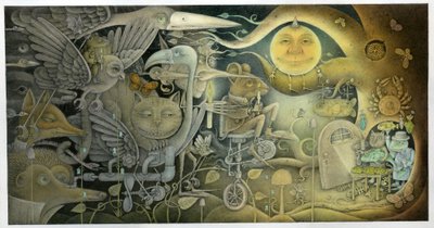 Creatures Appeared Out Of The Dark, 2010 (blandede medier på kunstplade) af Wayne Anderson