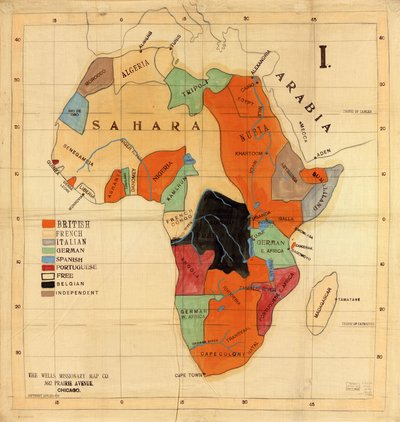 Afrika]. af Wells Missionary Map Co.