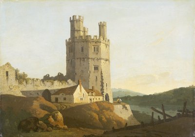 Caernarvon Castle, Ørnetårnet (olie på lærred) af Welsh school