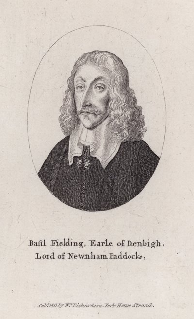 Basil Feilding, 2. jarl af Denbigh, engelsk diplomat, politiker og Paliamentarisk soldat i borgerkrigen (gravering) af Wenceslaus (after) Hollar