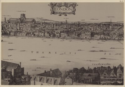 Panorama over London af Wenceslaus (after) Hollar