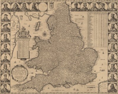 Et nyt og nøjagtigt kort over England, 1644. af Wenceslaus Hollar
