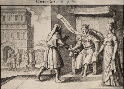 Abimelek irettesætte Abraham. Tilstand 1 af Wenceslaus Hollar