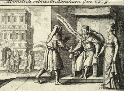 Abimelek irettesætte Abraham. Tilstand 2 af Wenceslaus Hollar