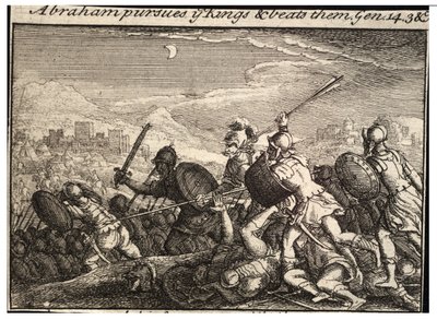 Abraham kæmper mod kongerne. Tilstand 2 af Wenceslaus Hollar