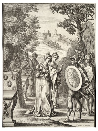 Aeneas møder Andromache af Wenceslaus Hollar