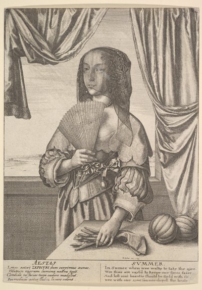 Aestas - Sommer Tre-kvart-længde sæsoner, 1641. af Wenceslaus Hollar