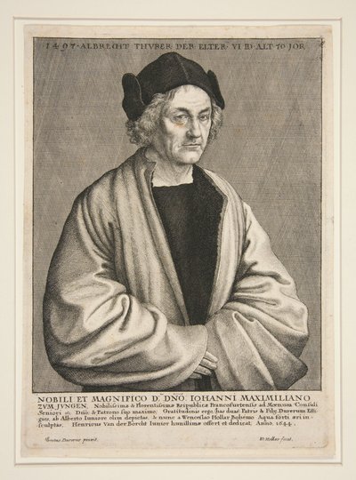 Albrecht Dürer den Ældre (1427-1502) i en alder af 70 år af Wenceslaus Hollar