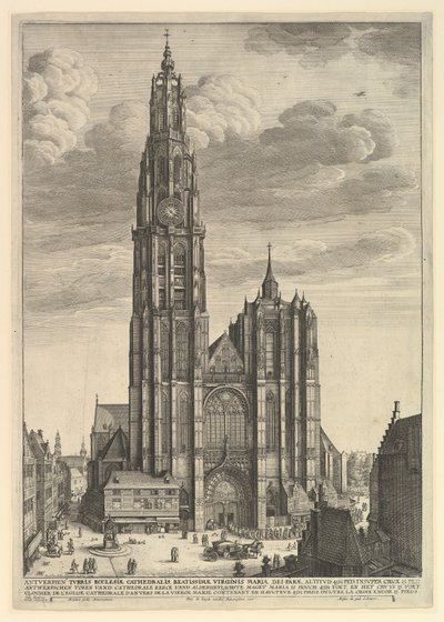 Antwerp Cathedral Prospectus Tvrris Ecclesiæ Cathedralis, 1625-77 af Wenceslaus Hollar