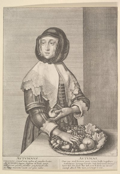 Efterår - Efterår Tre-kvart-længde sæsoner, 1641. af Wenceslaus Hollar