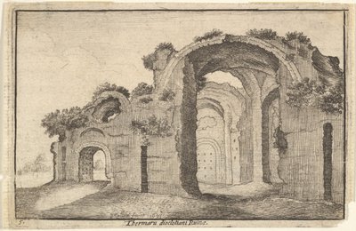 Diocletians bade, Rom, 1600-tallet. af Wenceslaus Hollar