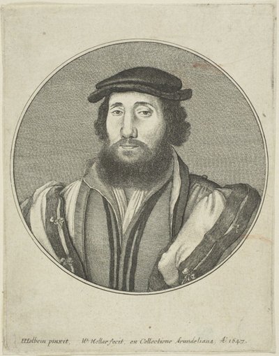 Skægget mand af Wenceslaus Hollar