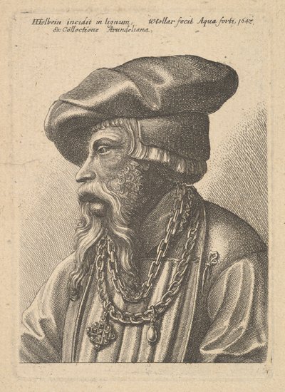 Skægget mand med kædehalskæde, 1647. af Wenceslaus Hollar