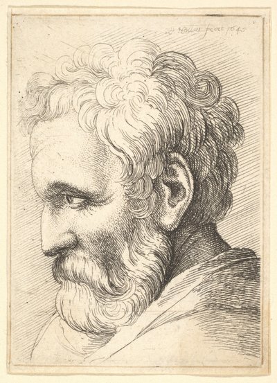 Skægget gammel mand, 1645. af Wenceslaus Hollar
