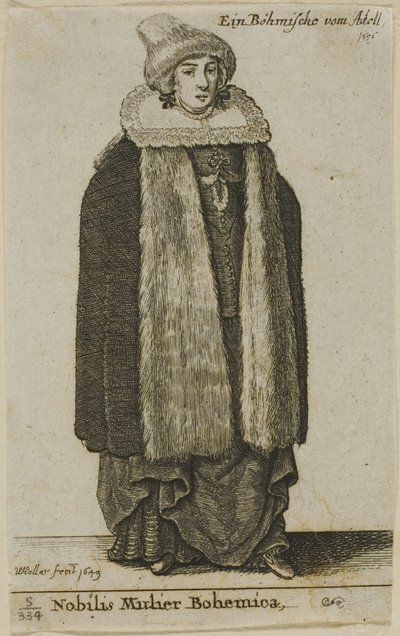 Bohemisk adelskvinde af Wenceslaus Hollar