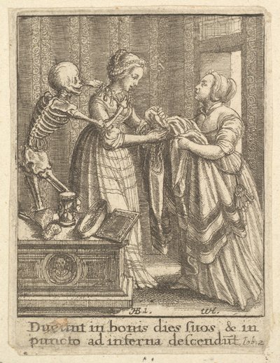 Brud, fra Dødedansen, 1651. af Wenceslaus Hollar
