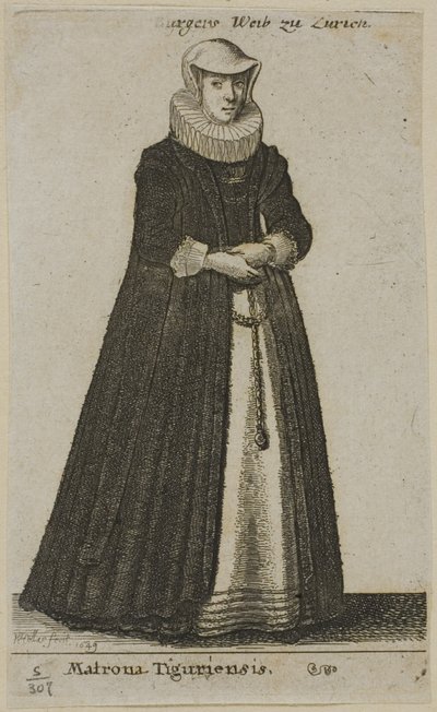Borgerens kone i Zürich af Wenceslaus Hollar