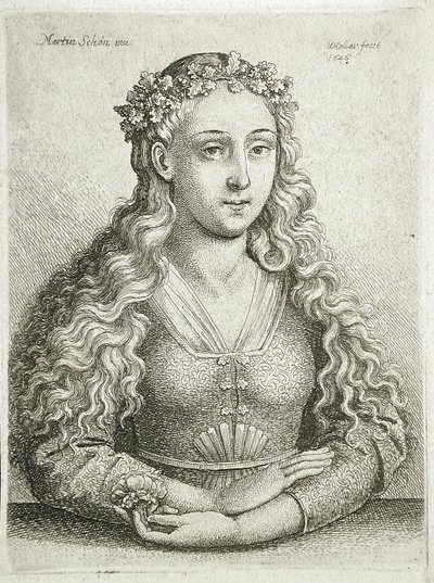Buste af en kvinde af Wenceslaus Hollar